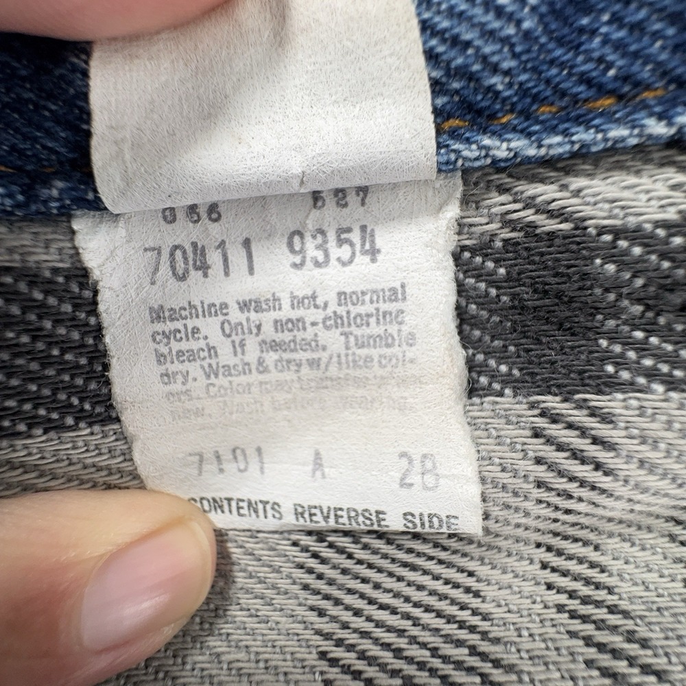 Levi Strauss Denim Jean Jacket Men's Buffalo Lined Gray Black XL 70411-9354 90s - Picture 8 of 16
